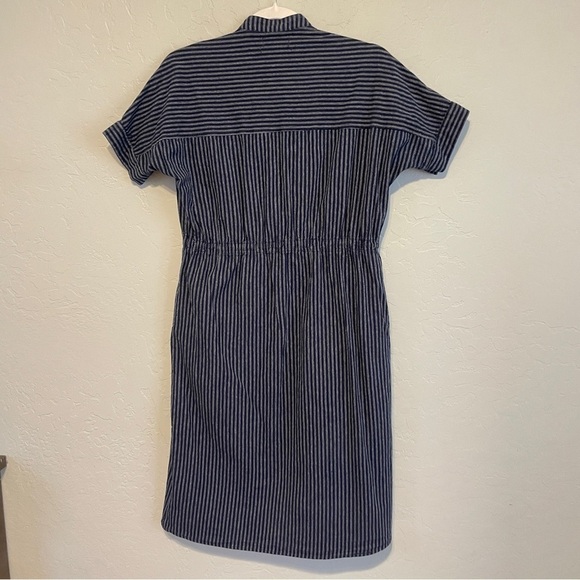 Urban Outfitters Pinstripe‎ Collarless Button Front Midi Dress Size XS - Picture 4 of 10